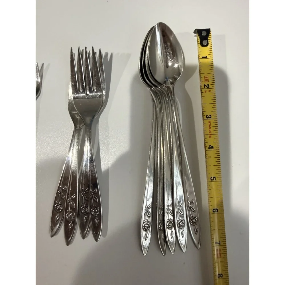 Vintage 1960's Oneida Community MY ROSE Stainless Flatware‎ Lot of 19